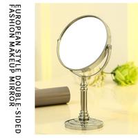 Miroir de maquillage de bureau Gmagic à double face, design marbré rond, cadre en fer, avec grossissement pour le maquillage quotidien