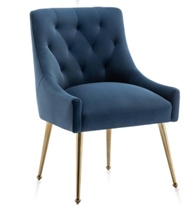 Ghế ăn nhung hiện đại với chân vàng bền và thoải mái nội thất văn phòng tại nhà - Product Image 2