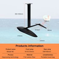 Aile en hydrofoil en carbone de qualité supérieure, facile à piloter, modèle 2 - Compatible avec les planches de wingfoil, de kitesurf, d'e-foil et de power jet surf