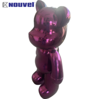 Sculpture d'ours en acier inoxydable de haute qualité, artisanale, design Art Déco, personnalisable, décoration de salon