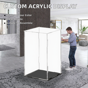 <span class=keywords><strong>Vitrine</strong></span> de présentation en acrylique personnalisée anti-poussière pour figurines de collection, montage facile, protection des figurines d'action, boîte cube - Product Image 2