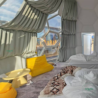 Tente extérieure d'hôtel de glamping de maison de dôme d'igloo de verre de cadre en aluminium avec le rideau 360 degrés