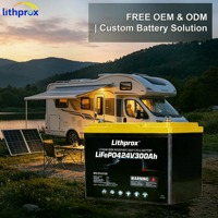 Batterie LiFePO4 haute capacité 25,6V 300AH Grade A Portable 6000 Cycles RV Smart BMS RS485 Terminal M8 CE RoHS IP67 OEM ODM