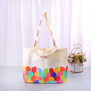 Vintage Eco-friendly Reusable Cotton Shopping Tote Bag Custom Logo Printed Canvas Shopper Bag Long Shoulder Promotional Backpack