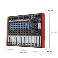 Console de mixage audio professionnelle MIX8 Console de mixage stéréo numérique à 8 canaux avec équipement vidéo et d'éclairage Bluetooth/USB