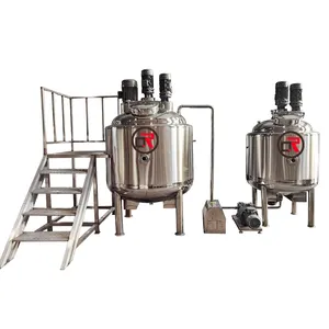 Factory price Stainless steel juice beverage milk mixer equipment jam syrup sauce liquid three layers mixing tank