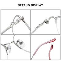 S6014 nouvelle monture de lunettes en titane pur avec incrustation de diamants à la mode Style rétro vente chaude lunettes Halfrim pour les femmes