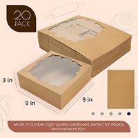Boîtes à tarte brunes pour pâtisserie, boîtes à tarte avec fenêtre, parfaites pour les tartes, les biscuits, les gâteaux au fromage, les desserts faits maison