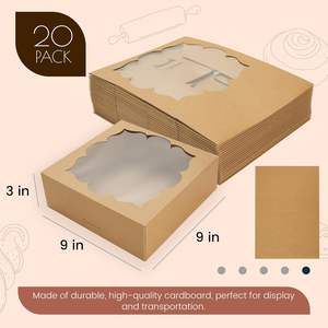 Cajas para Tartas Marrones con Ventana, Ideales para Tartas, Galletas, Pastel de <span class=keywords><strong>Queso</strong></span>, Postres Caseros - Product Image 5