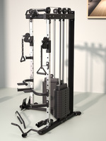 Rack de musculation multifonctionnel compact pour petits espaces, équipement d'entraînement complet à domicile avec système de câble pour tractions verticales, appareil de fitness polyvalent