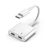 Konverter Pro pengisian daya cepat, kabel adaptor Audio Digital Tipe C ganda, 2 dalam 1, konverter Pro dengan Jack Headphone 3.5mm untuk ponsel