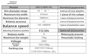 <span class=keywords><strong>Machine</strong></span> d'équilibrage automatique de pneus de haute qualité SP811PL, équipement professionnel de positionnement des moyeux de roues - Product Image 2