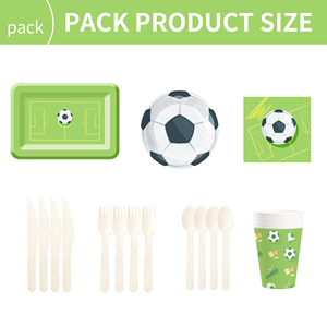 Juego de Vajilla Desechable DAMAI con Diseño Deportivo de Balón de Fútbol, Platos, Vasos y Servilletas de Papel para Fiestas Infantiles - Product Image 6