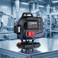 Niveau laser vert 4D YISON avec certification CE, haute précision, 16 lignes, rotation à 360°, auto-nivelant, alimenté par batterie