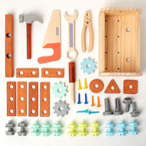 Outil de serrage à vis pour enfants Montessori <span class=keywords><strong>bois</strong></span> bricolage étui de transport jeu éducatif écrou jouets pour garçons filles - Product Image 2