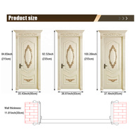 Portes intérieures en bois standard pour chambre d'enfant, finition blanche, bois massif, chêne rouge peint, sculpté en Chine, matériau écologique, meubles