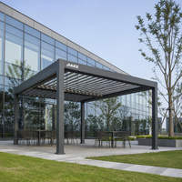 Pergola en aluminium Jiake 6063-T5 avec toit à lames motorisées pour jardin, patio, espace extérieur, gazebo, pavillon