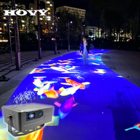 Projection immersive 3D intérieure et extérieure, mapping multi-canaux, capteur interactif, jeux au sol et sur les murs, projecteur