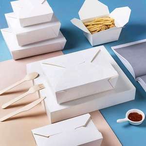 Boîte à <span class=keywords><strong>lunch</strong></span> fendue double assortie Poulet Riz Fleur Chips Boîte à <span class=keywords><strong>lunch</strong></span> en papier commerciale à emporter - Product Image 2