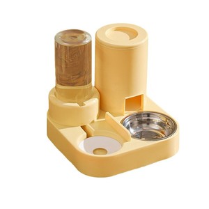 موزع طعام وماء أوتوماتيكي 2 في <span class=keywords><strong>1</strong></span> للحيوانات الأليفة بنظام يعمل بالجاذبية لتتبع الكلاب والحيوانات الأليفة، مصنوع من البلاستيك المتين - Product Image 1