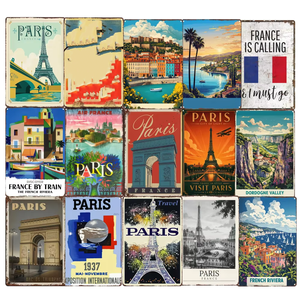 Panneaux en métal souvenir de <span class=keywords><strong>Paris</strong></span>, France, pour la décoration de la dépendance masculine - Product Image 1