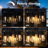 S14 lampu gantung tenaga surya Retro, lampu cincin LED bunga untuk penggunaan luar ruangan tahan air dekorasi gantung untuk taman luar ruangan