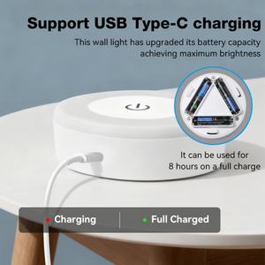 Lampes murales magnétiques rechargeables à 3 modes pour la maison moderne, avec capteur tactile, lumière de nuit LED pour chambre à coucher - Product Image 3