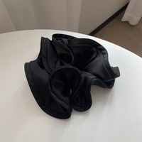 Gros personnalisé de luxe surdimensionné fleur élastique bandeau cheveux grand noir brun cheveux cravates fille femmes Extra Large Satin soie chouchous
