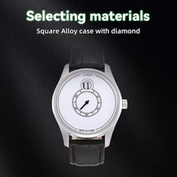 Montre pour homme de haute qualité, 43 mm, avec affichage des heures par saut de minute, mouvement à quartz japonais, boîtier et aiguilles en acier inoxydable massif.