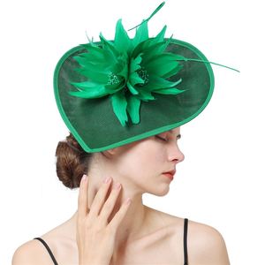 Chapeau fascinateur en sinamay, coiffe en chanvre, fleur, plume, vintage, mode féminine, fascinateur en sinamay pour mariée - Product Image 1