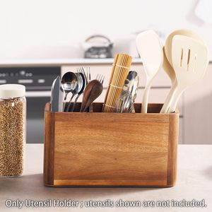 GaiNian 可持续长方形相思木厨房用具收纳桶悬挂式可定制尺寸型号 GaiNian302 中国制造 - Product Image 3