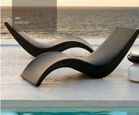 Chaise en forme de S pour l'extérieur, chaise en rotin de loisirs pour hôtel, piscine, chaise longue