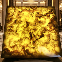 Dalle de pierre artificielle en onyx jaune, design moderne, imitation albâtre, pour usage hôtelier, rétroéclairée, ignifuge et imperméable