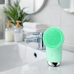 Escova de Limpeza Facial com Vibração, Massagem, Limpeza Profunda dos Poros, Esfoliante, Cuidados com o Rosto e Nariz, Portátil, à Prova d'Água, Silicone Elétrico - Product Image 1