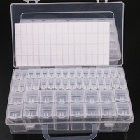 Boîte de rangement en plastique PP à 28, 32, 48, 56, 64 compartiments pour peintures diamant, perles, bijoux et nail art – Vente en gros, directement de l'usine