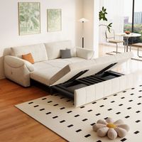Nordisches Stoffsofa mit Doppelfunktion, Faltbar, Einteilig mit Stauraum, für Eine oder Zwei Personen, Ausziehbares Stoffsofa