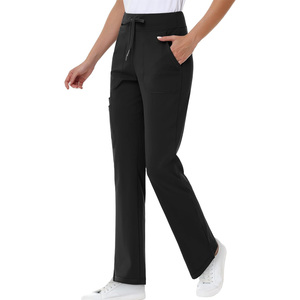 Pantalon de travail d'été en dentelle coupe droite pour femme, entrejambe court, tissu extensible, jambe droite, optimisé pour les petites morphologies - Product Image 3