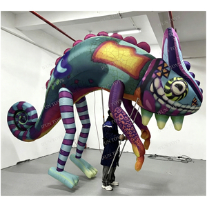 Camaleón Inflable Gigante Listo para Usar, con Postes de Soporte, Marioneta Inflable para Desfiles de Carnaval y Halloween - Product Image 3