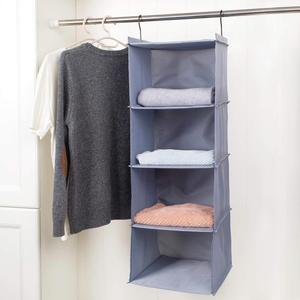 Hanging Closet Organizer and Storage 4-<b>Shelf</b> Foldable Hanging Wardrobe Storage <b>Shelves</b> Washable Oxford Cloth Fabric - Product Image 4