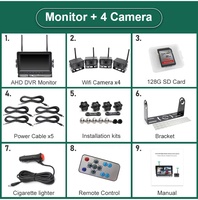 HD 7 pouces AHD sans fil double antenne 4 canaux voiture DVR moniteur 720P véhicule enregistreur de sauvegarde inverse Wifi caméra pour Bus camion