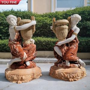 Dame extérieure en marbre de grande taille avec vase <span class=keywords><strong>Pot</strong></span> de fleurs - Product Image 6