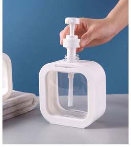 Bouteilles carrées noires de 500 ml pour savon liquide, conteneur cosmétique en plastique avec pompe, crème pour le visage, lotion corporelle, impression sérigraphique - Product Image 5