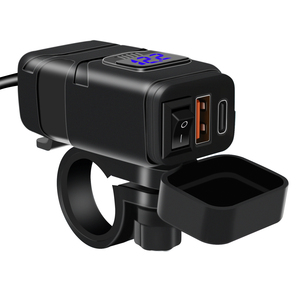 <span class=keywords><strong>Chargeur</strong></span> de <span class=keywords><strong>téléphone</strong></span> USB étanche et durable à charge rapide pour motos <span class=keywords><strong>avec</strong></span> interrupteur voltmètre - Product Image 2