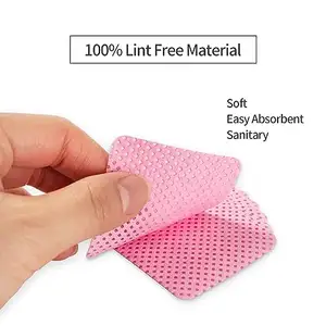 2024 Wholesale Lint Free 200pcs Custom Pink Gel Remover Cotton Wipes Cleaning Cotton Sheet Nail Polish Remover Dispenser Nail Wi