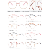2023 MS 81175 nuevas gafas de diseñador para mujer con marco de Metal marco grande cuadrado de moda óptico Anti-Luz Azul Estilo clásico