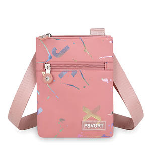 Psvort Mini bolso cruzado cuadrado rosa vertical con bolsillo frontal con cremallera, bolso de hombro portátil para mujer - Product Image 1