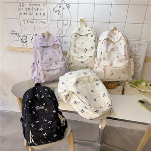 Nouveau <span class=keywords><strong>Sac</strong></span> à <span class=keywords><strong>Dos</strong></span> Scolaire Coréen pour Filles, Style Personnalisé en Nylon Respirant avec Nœud Papillon, Tendance Japonaise <span class=keywords><strong>Kawaii</strong></span> - Product Image 3