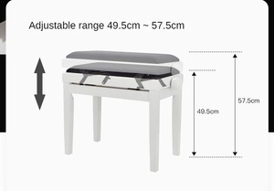 Banc de <span class=keywords><strong>piano</strong></span> ergonomique réglable en bois avec coussin Accessoires pour instruments de musique à usage professionnel - Product Image 3