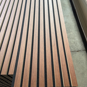 AKU PANELS Modern Acoustic Veneer Finish Wooden Slats Board for Bedroom Hotel <strong>Hall</strong> &amp; Studio 3D Design for Home Decor - Product Image 1