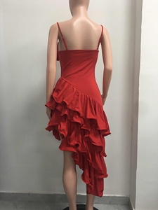 เดรสมีดี้ระบายแบบอสมมาตรสำหรับผู้หญิง - เดรสสายเดี่ยวรัดรูปสำหรับงานปาร์ตี้ แฟชั่น - Product Image 6